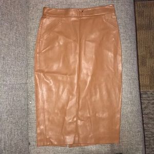 ZARA SMALL TAN VEGAN LEATHER SKIRT
